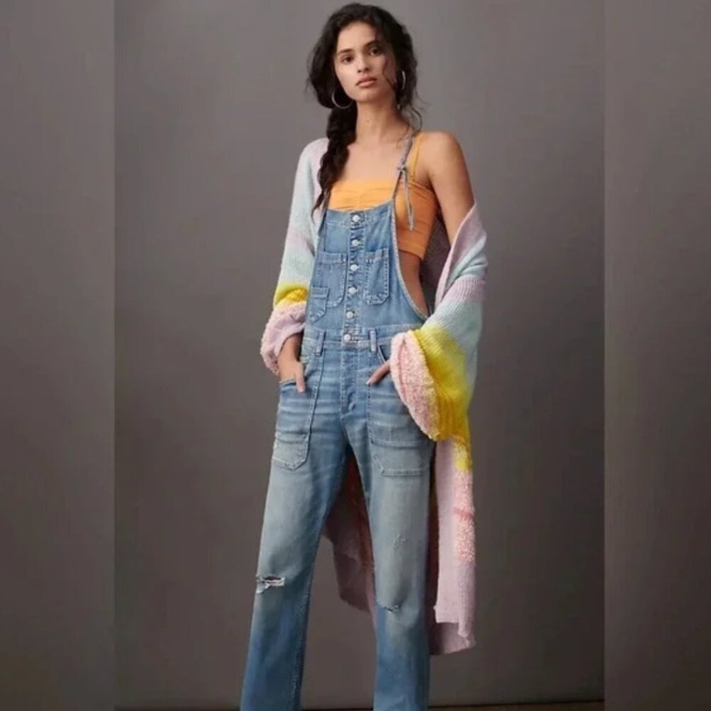 Anthropologie rainbow Kimmie Ombre Duster cardigan Kimono s m l one size OS